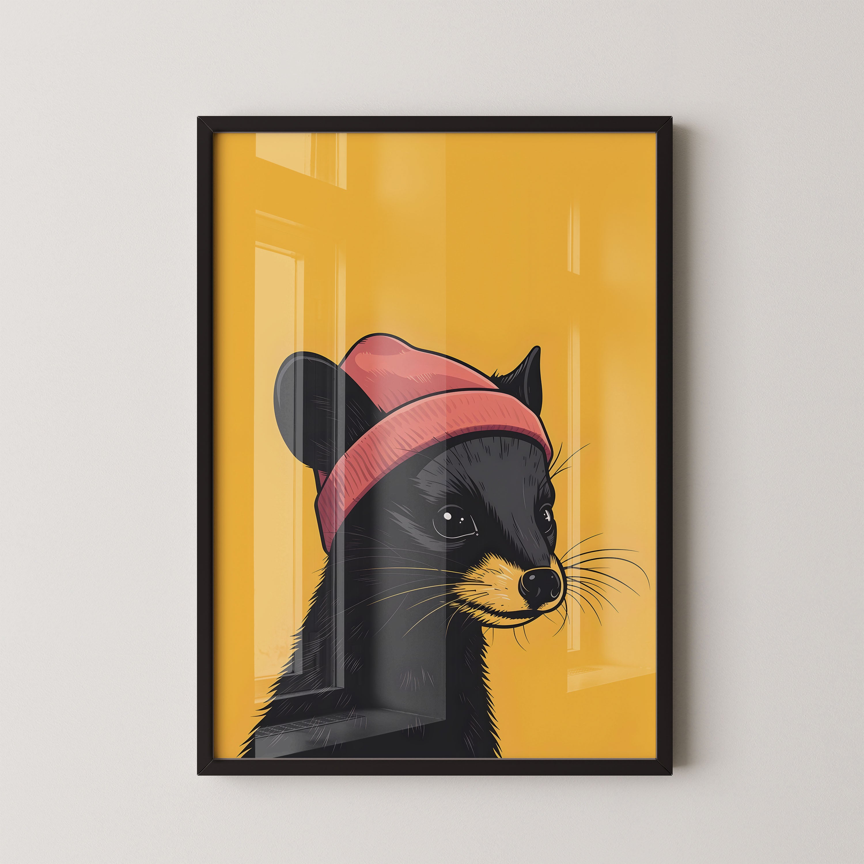 Beanie Black-Ferret Portrait
