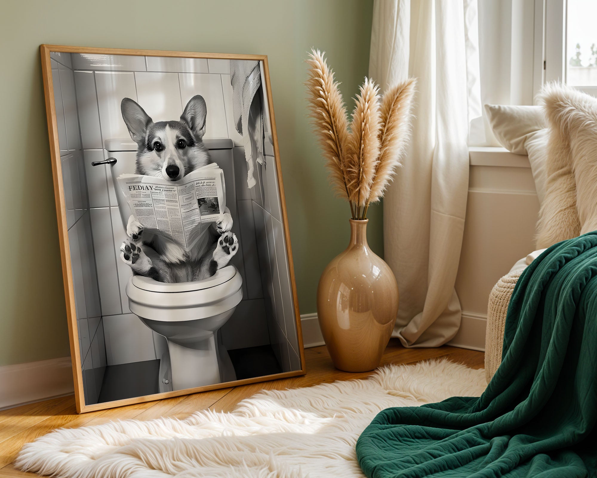 Corgi Bathroom Reader