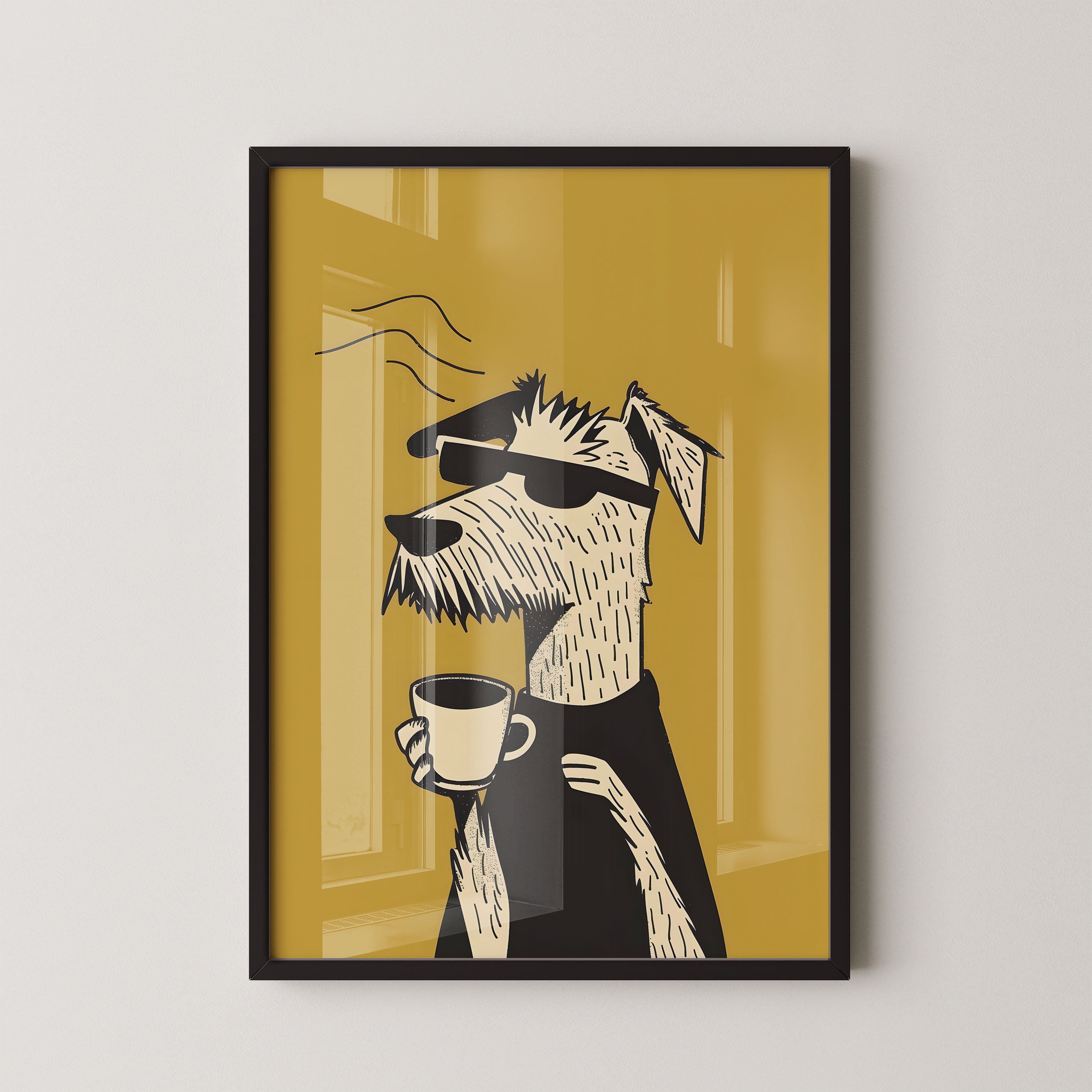 Coffee Break Dog Illustration