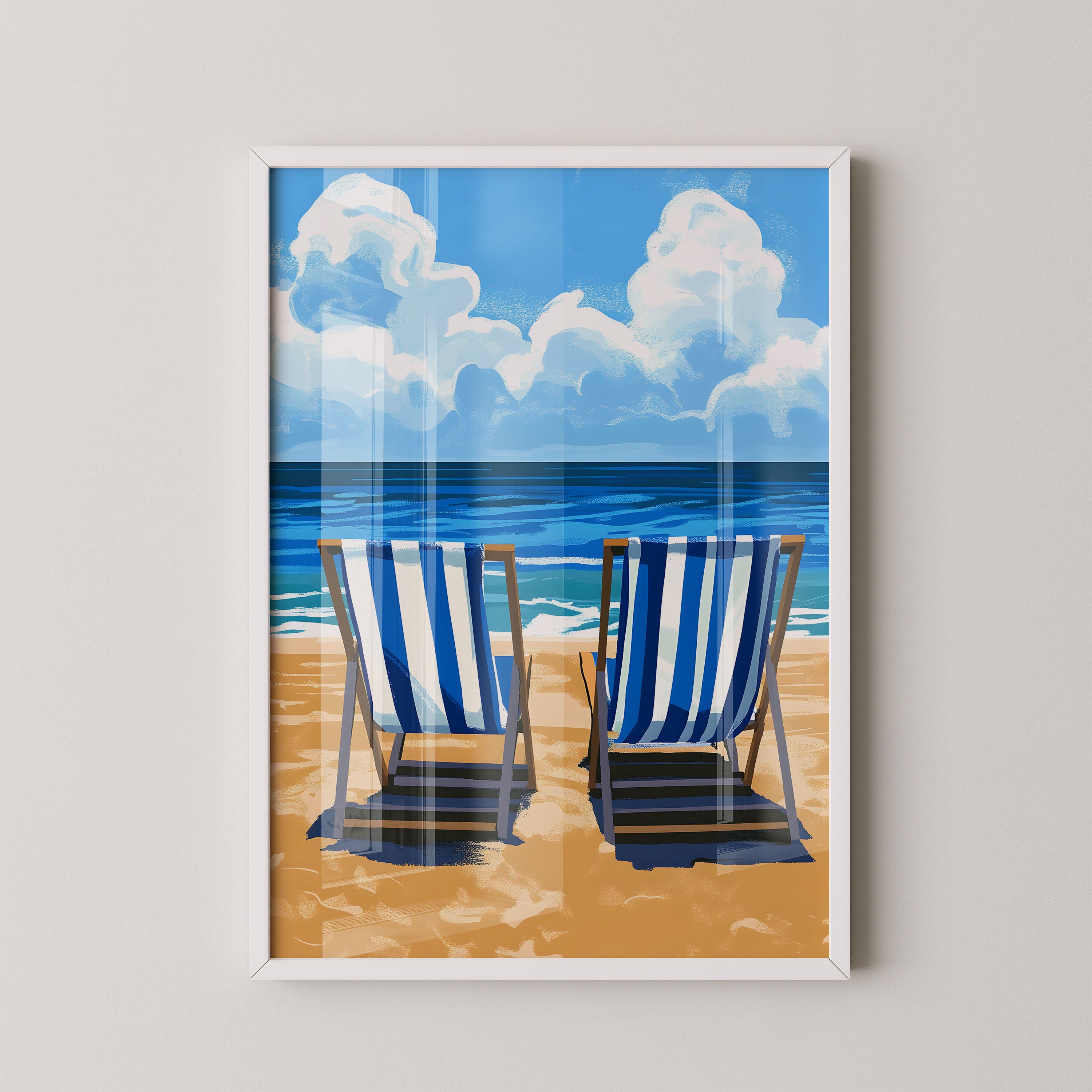 Beach Chairs View – Summer Coastal Art