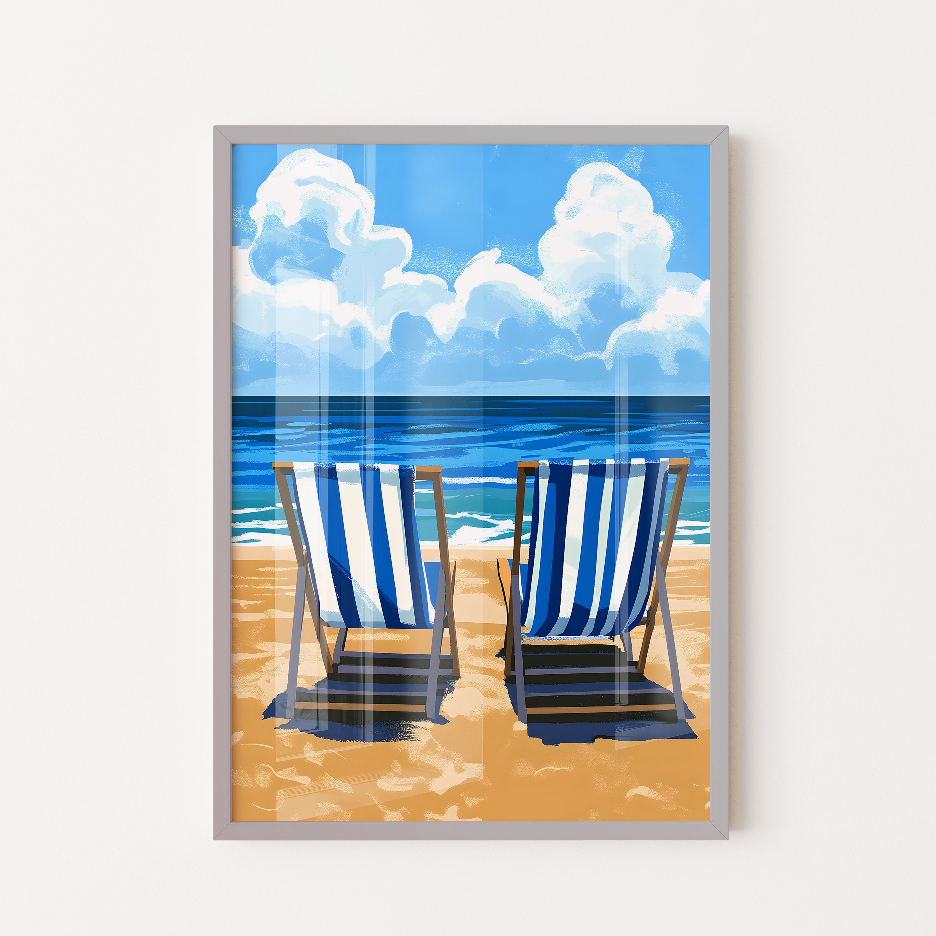 Beach Chairs View – Summer Coastal Art