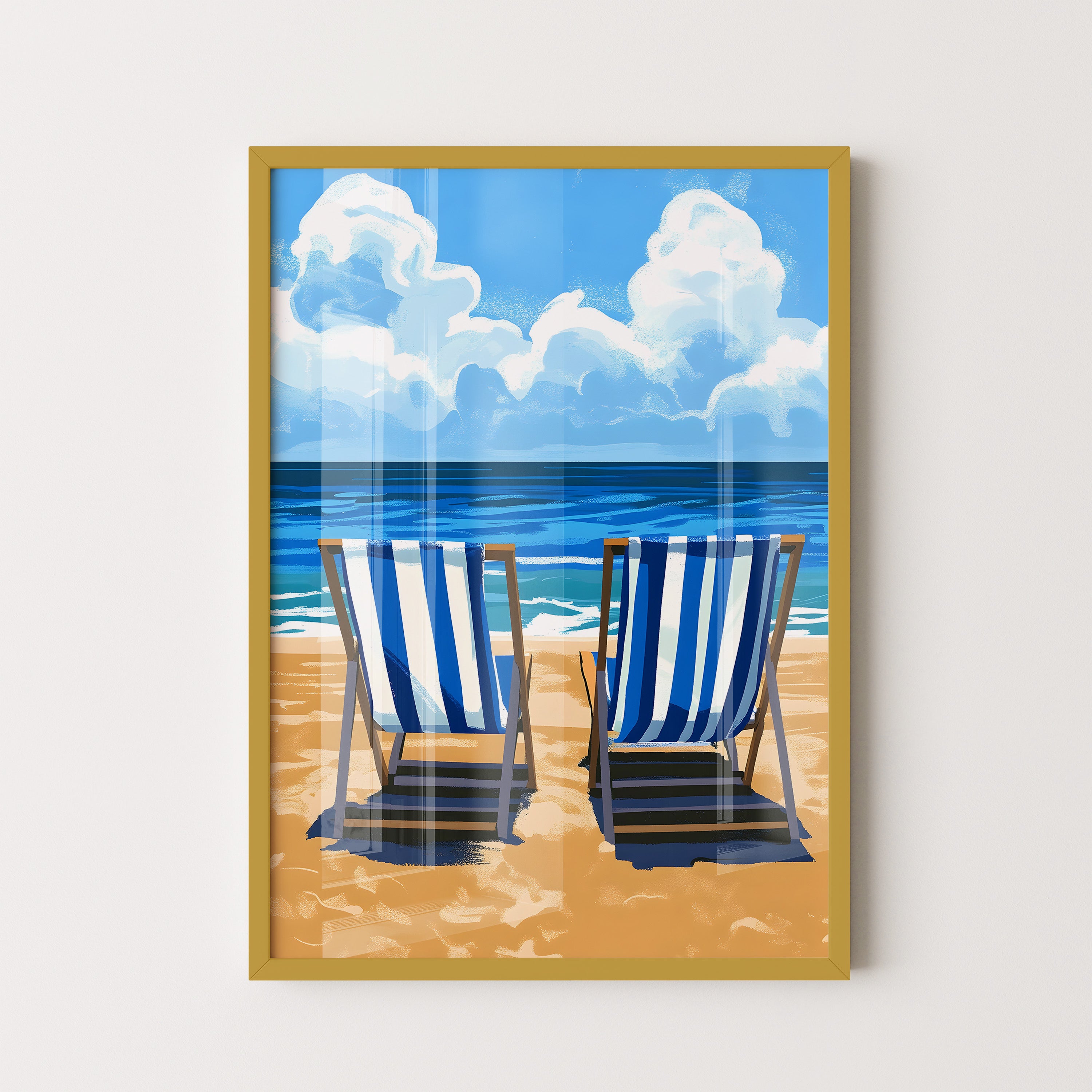 Beach Chairs View – Summer Coastal Art