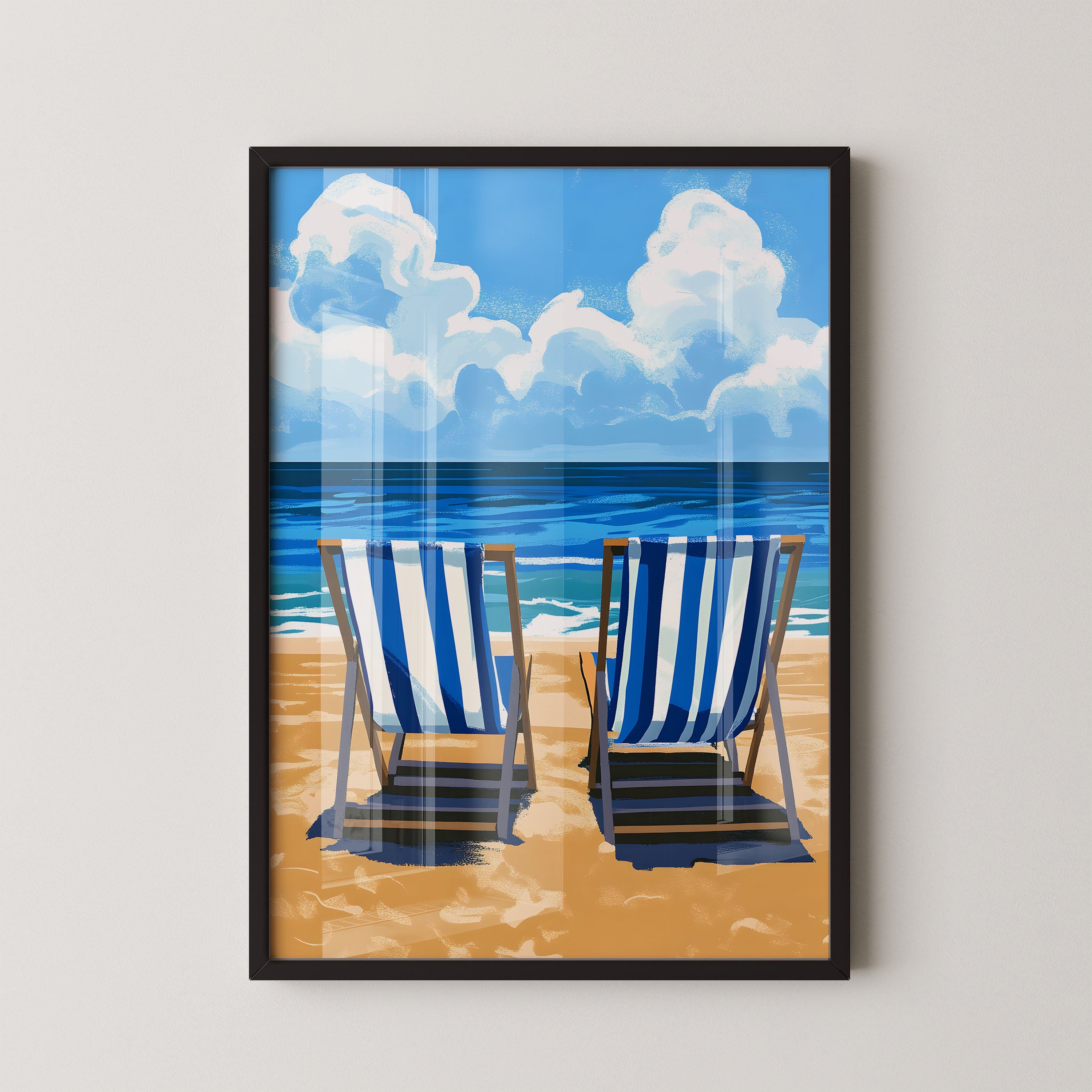 Beach Chairs View – Summer Coastal Art