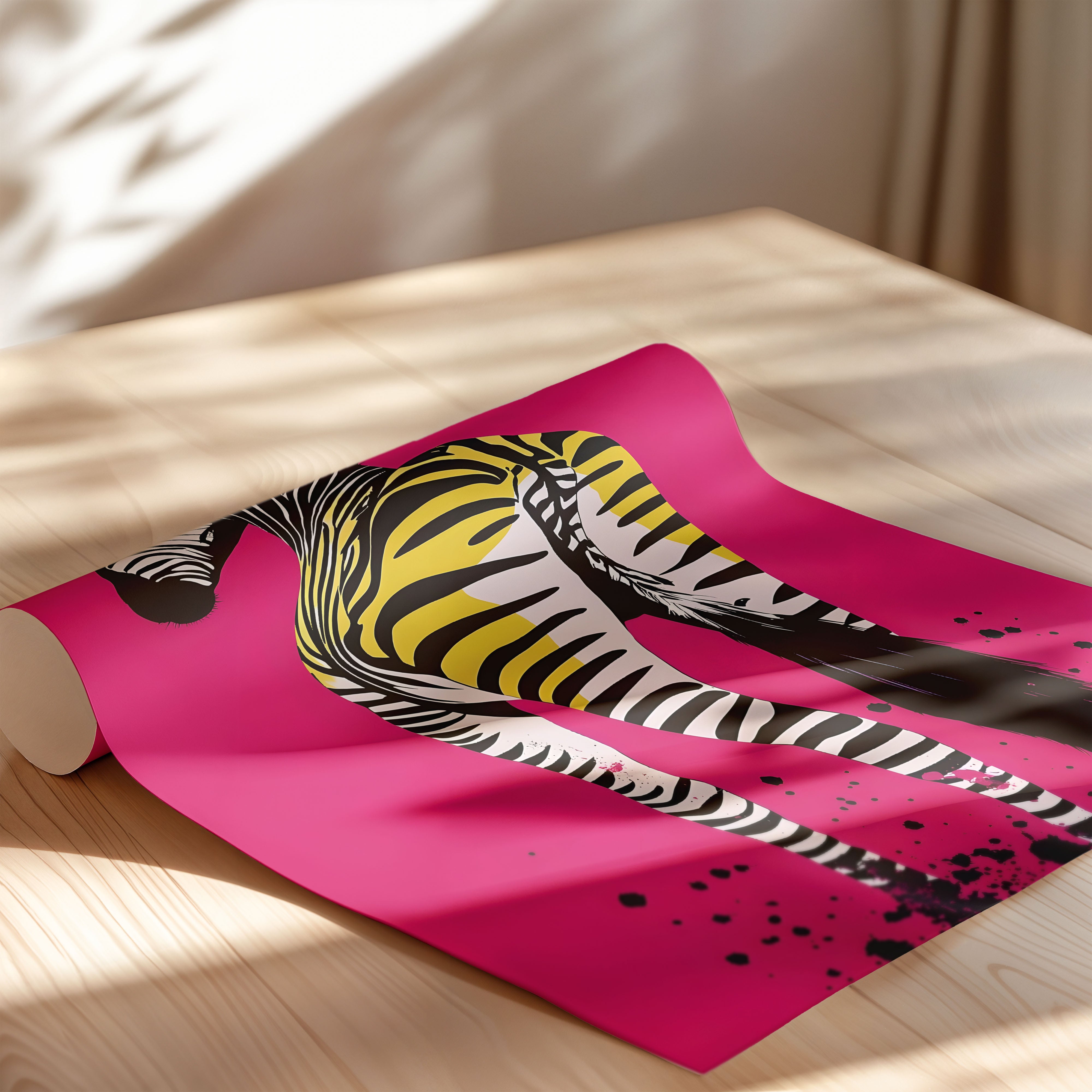 Zebra In Neon Pink – Pop Art Contrast