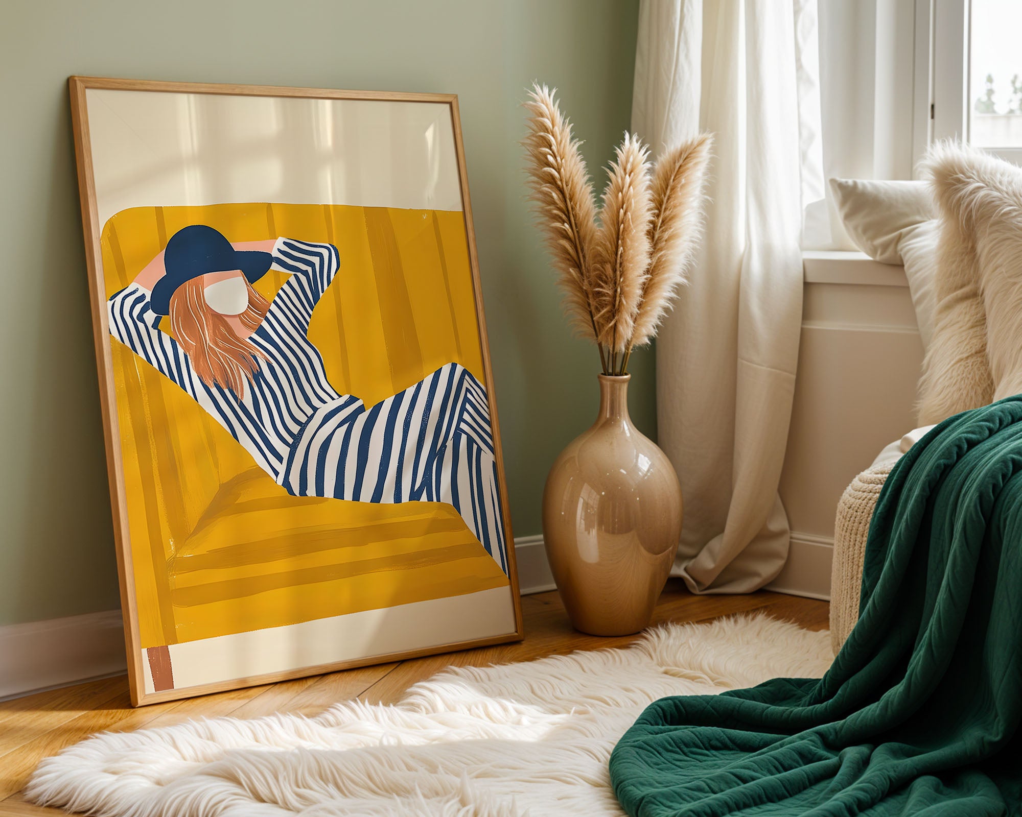 Striped Lounge Mood – Modern Figurative Art
