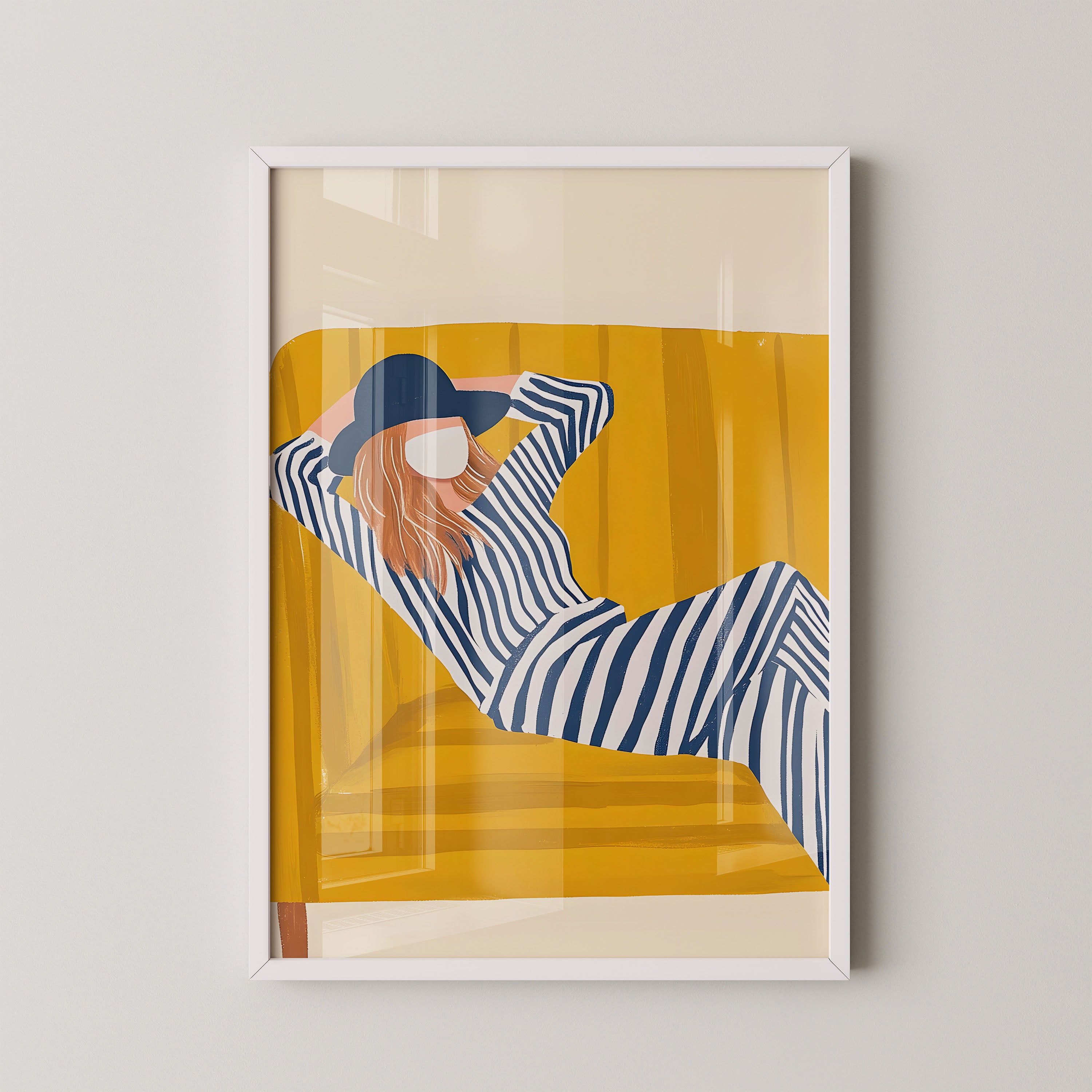 Striped Lounge Mood – Modern Figurative Art