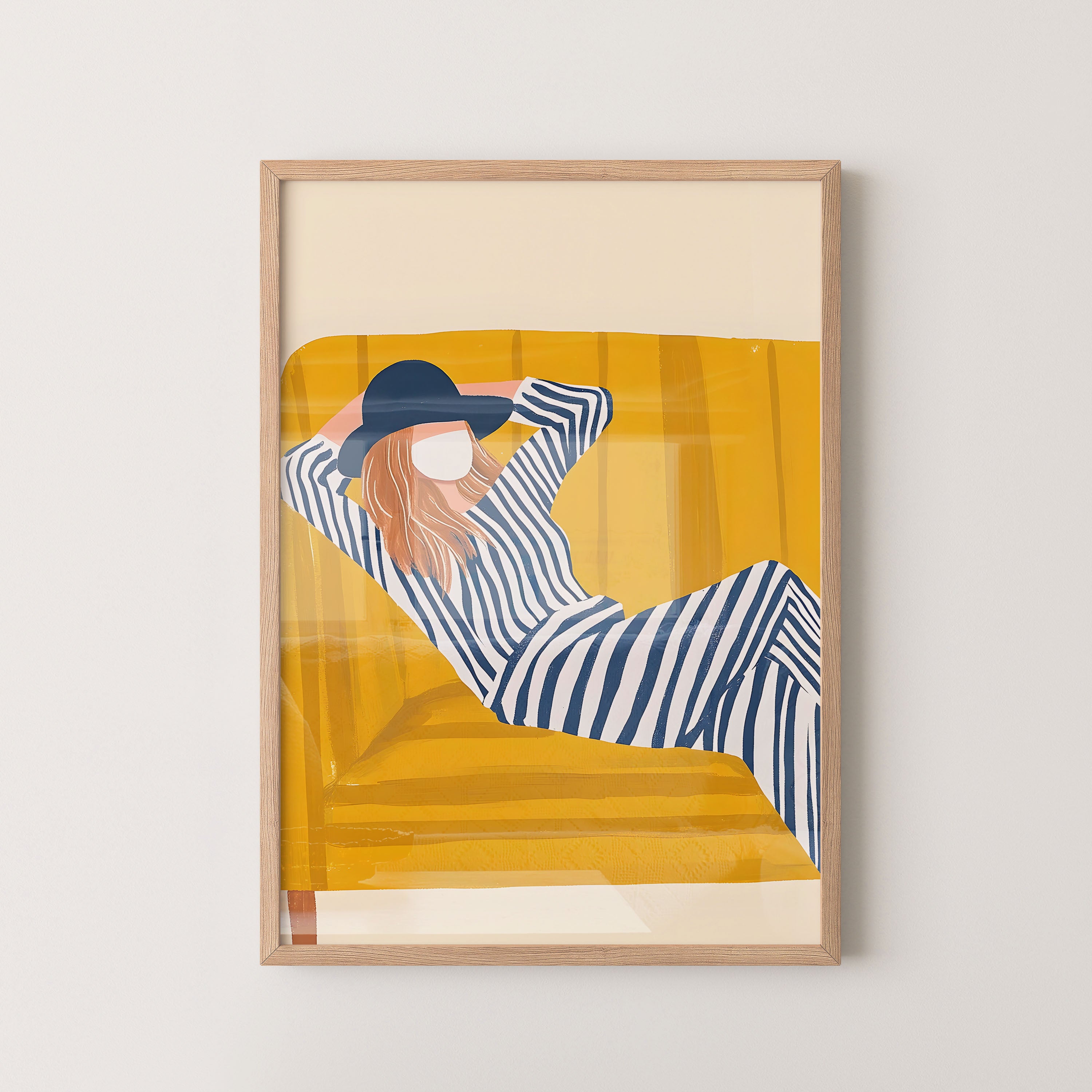 Striped Lounge Mood – Modern Figurative Art