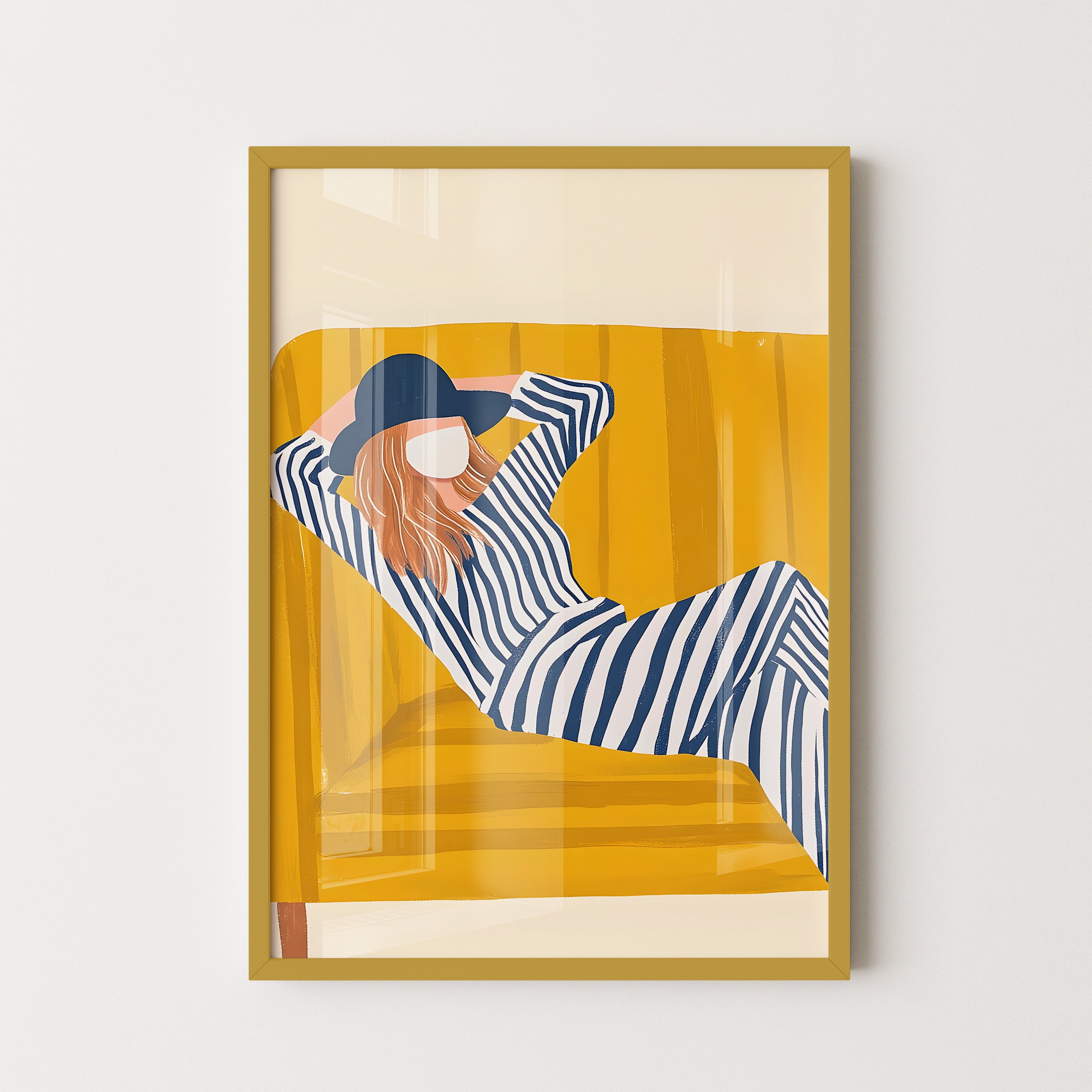 Striped Lounge Mood – Modern Figurative Art