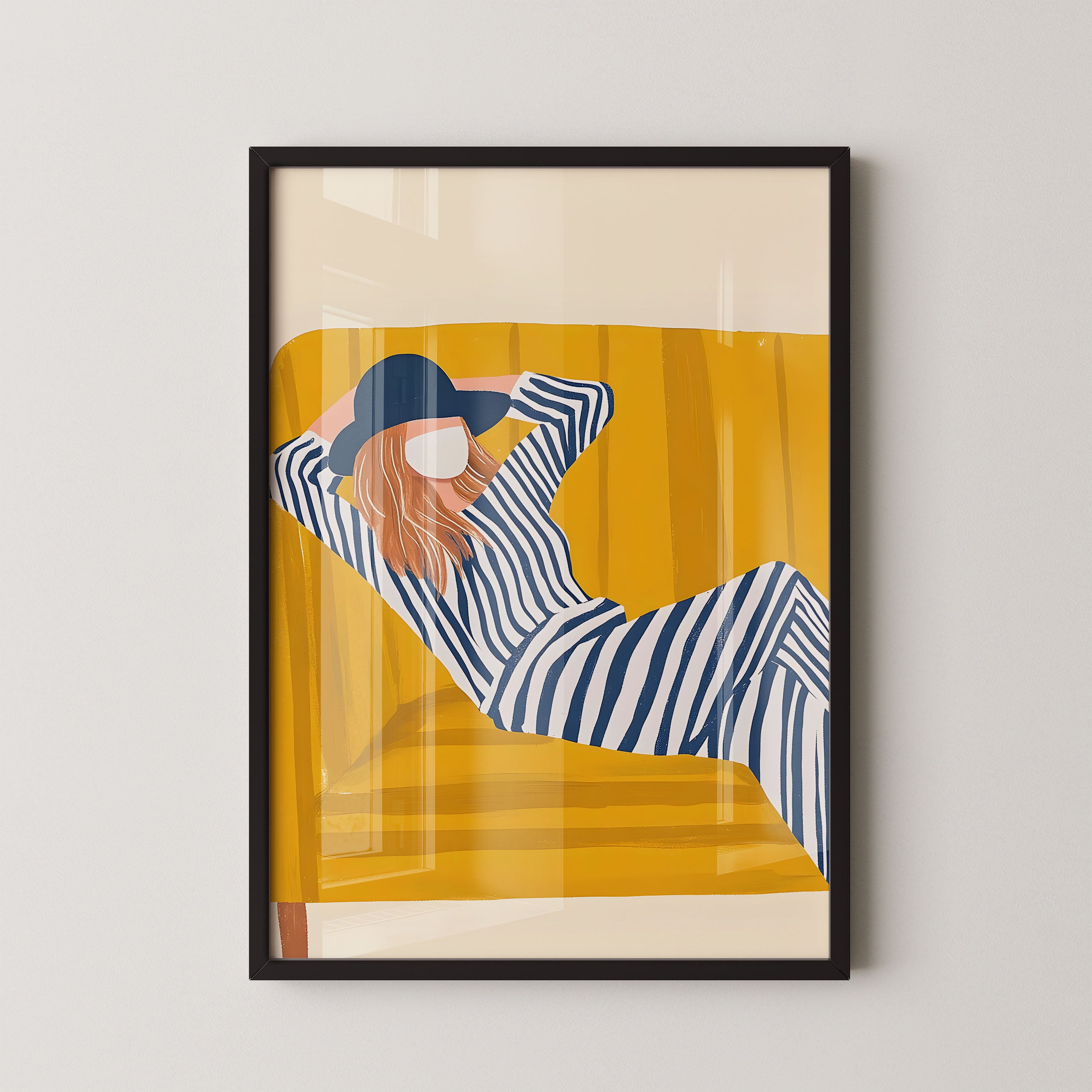 Striped Lounge Mood – Modern Figurative Art