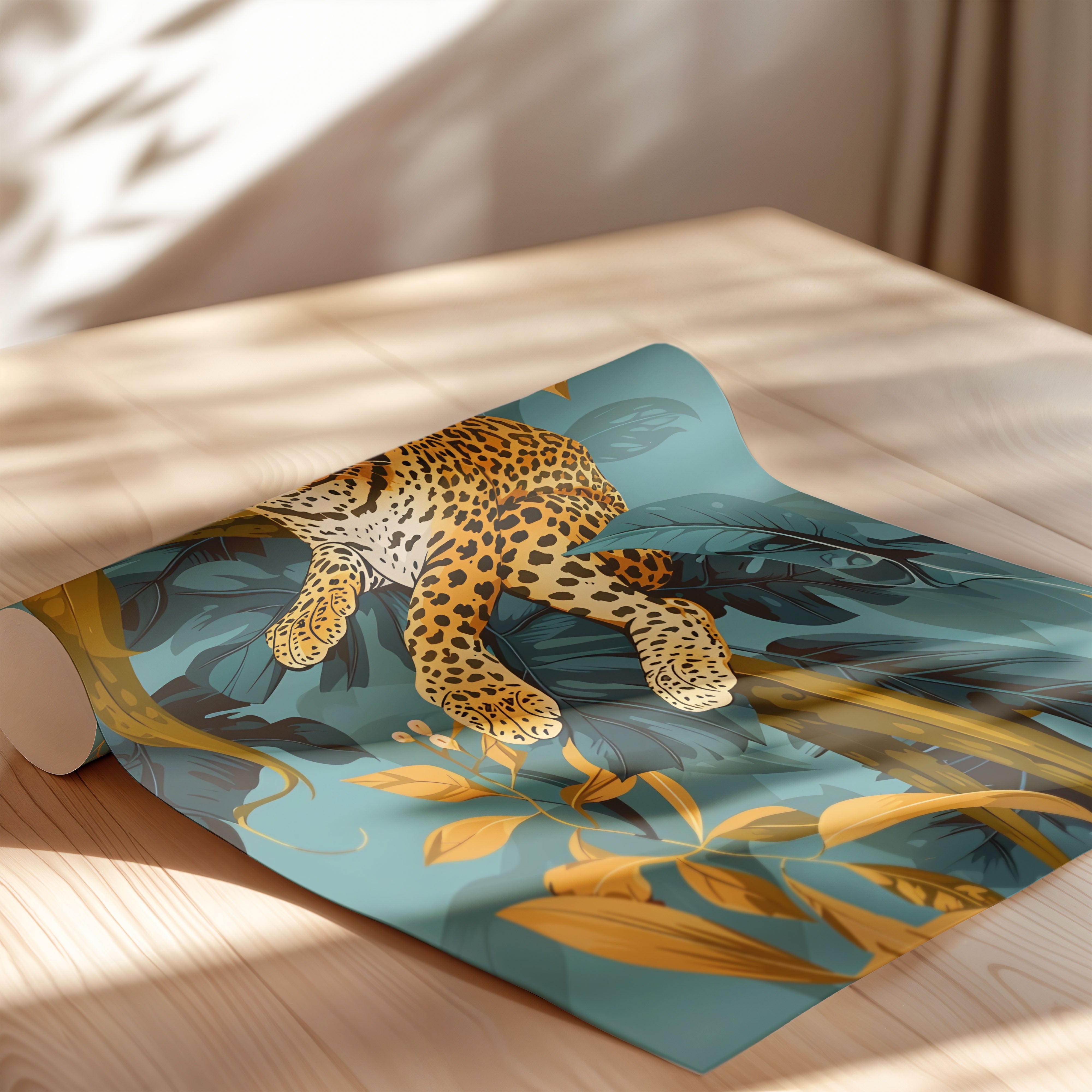 Jungle leopard – botanical art