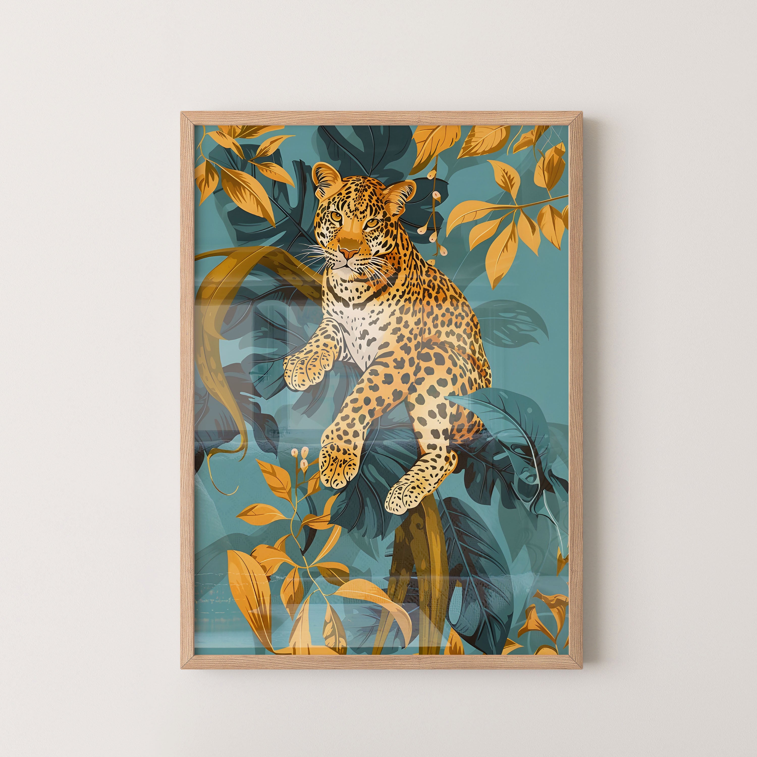 Jungle leopard – botanical art
