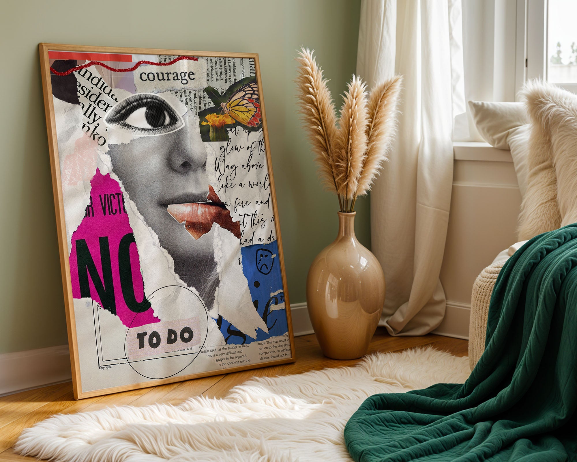 Courage Collage Art Poster