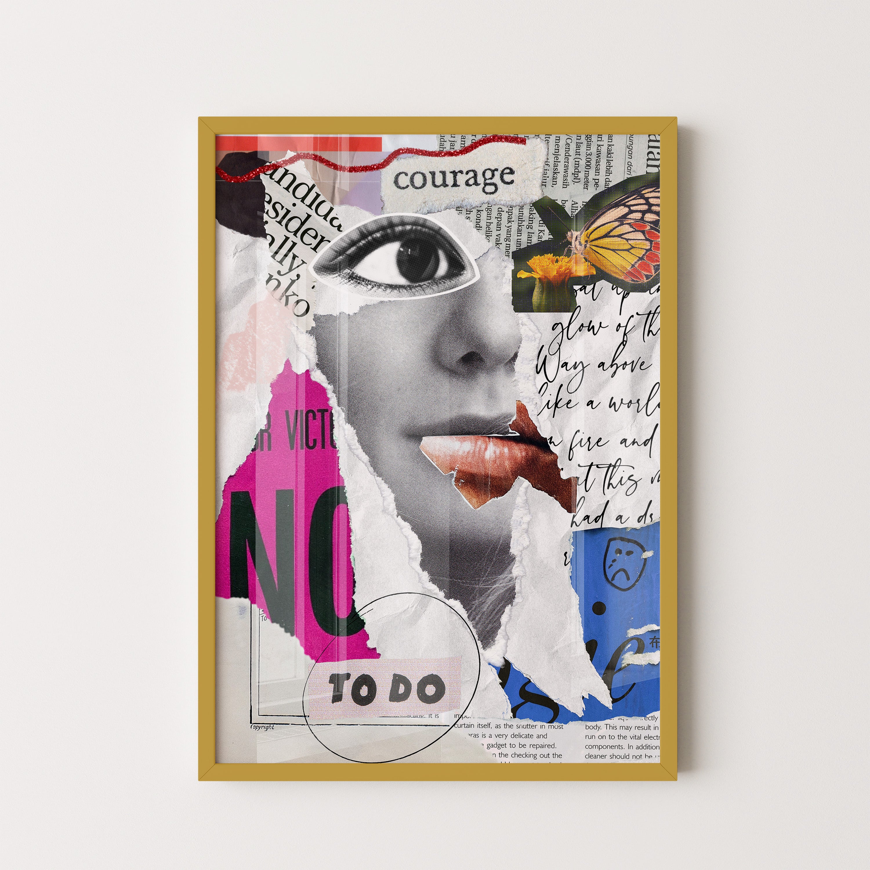 Courage Collage Art Poster
