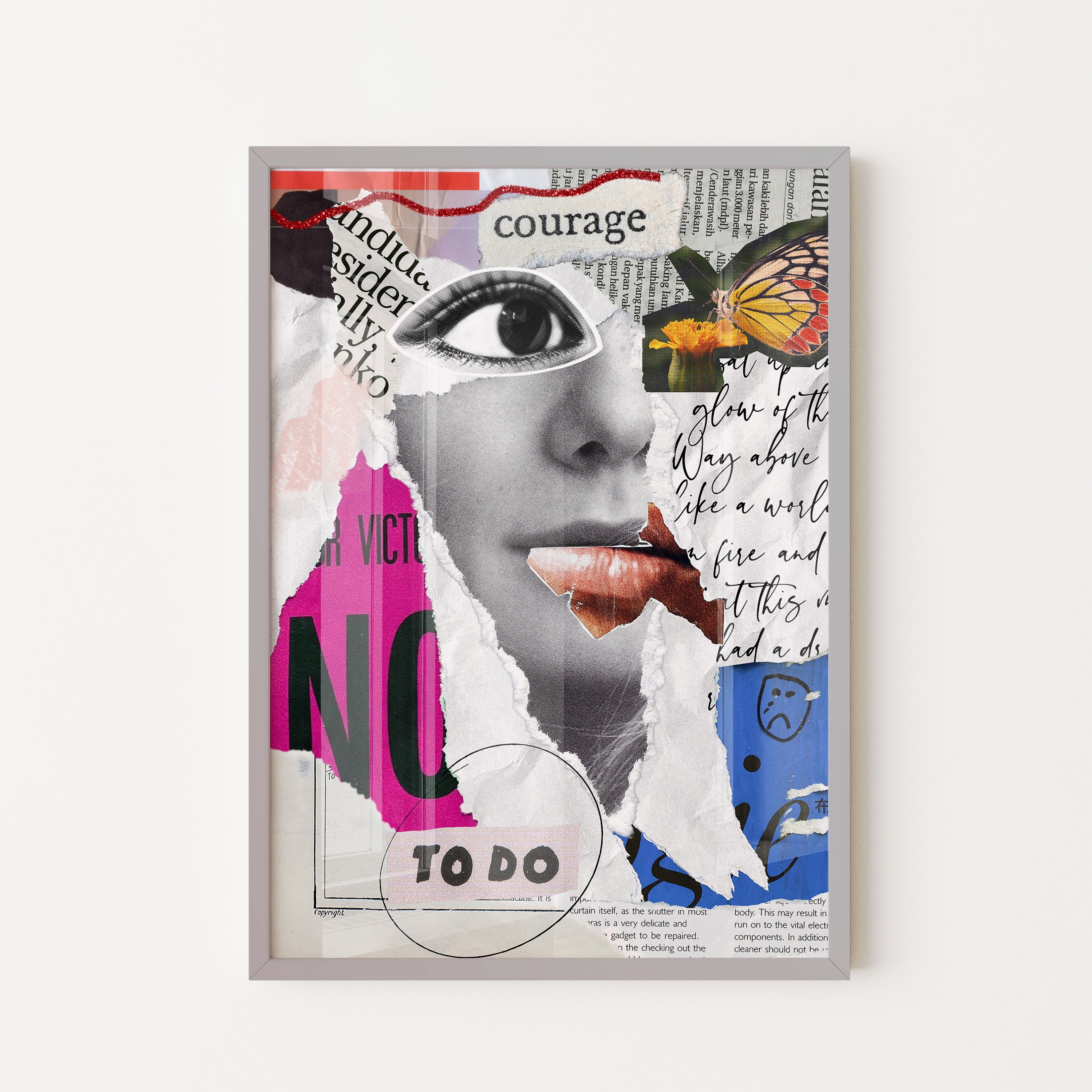 Courage Collage Art Poster