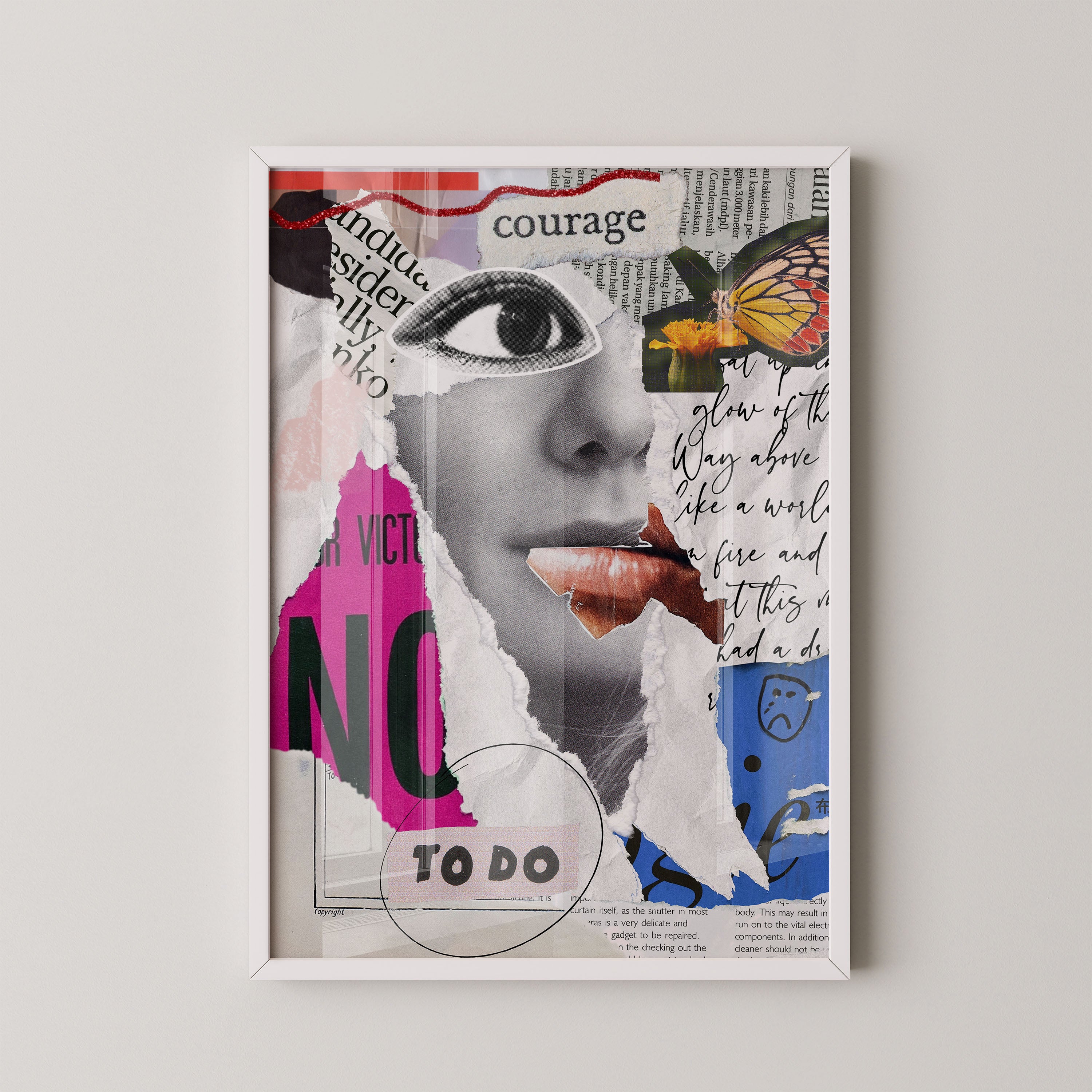 Courage Collage Art Poster