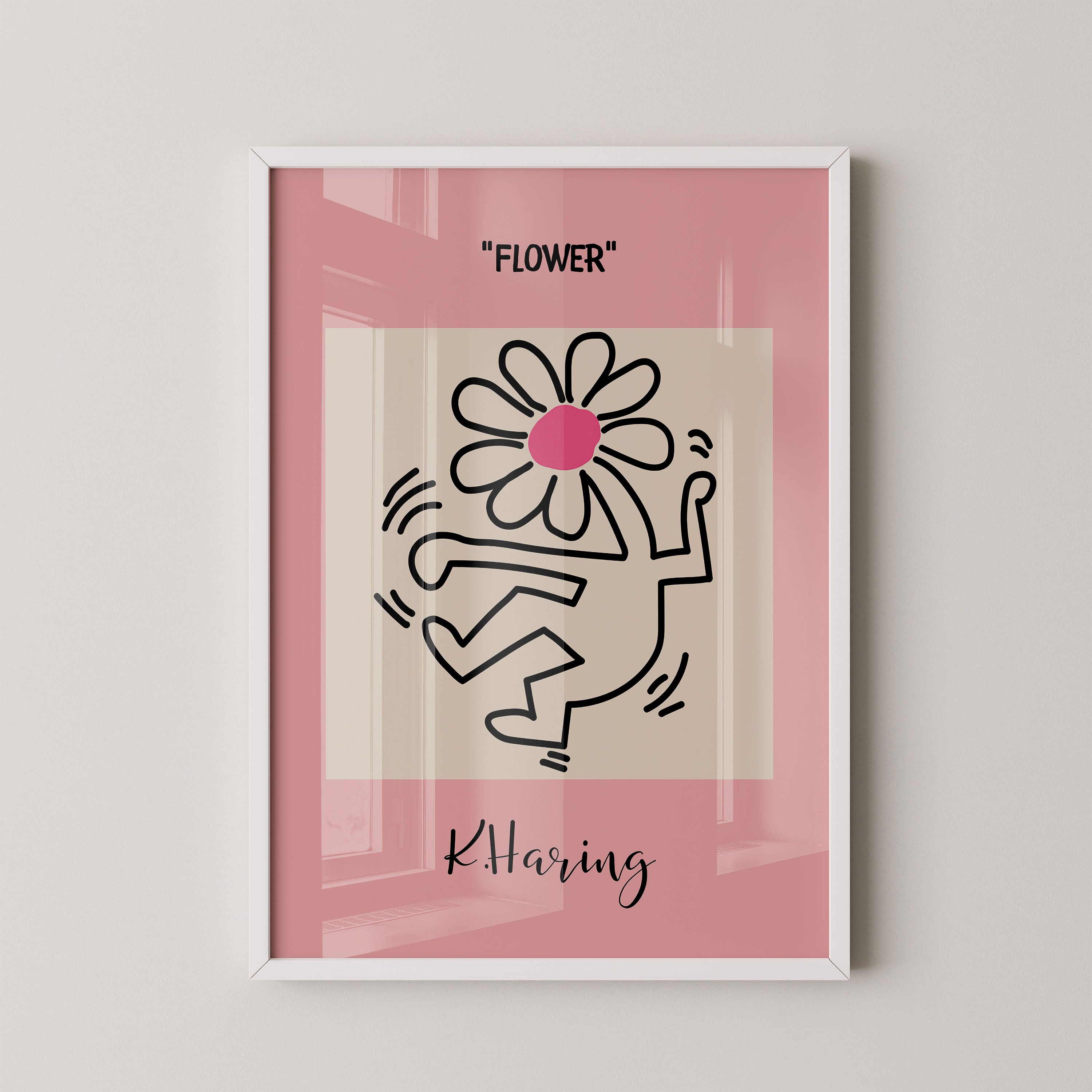Dancing Flower Figure – Pink Art Poster