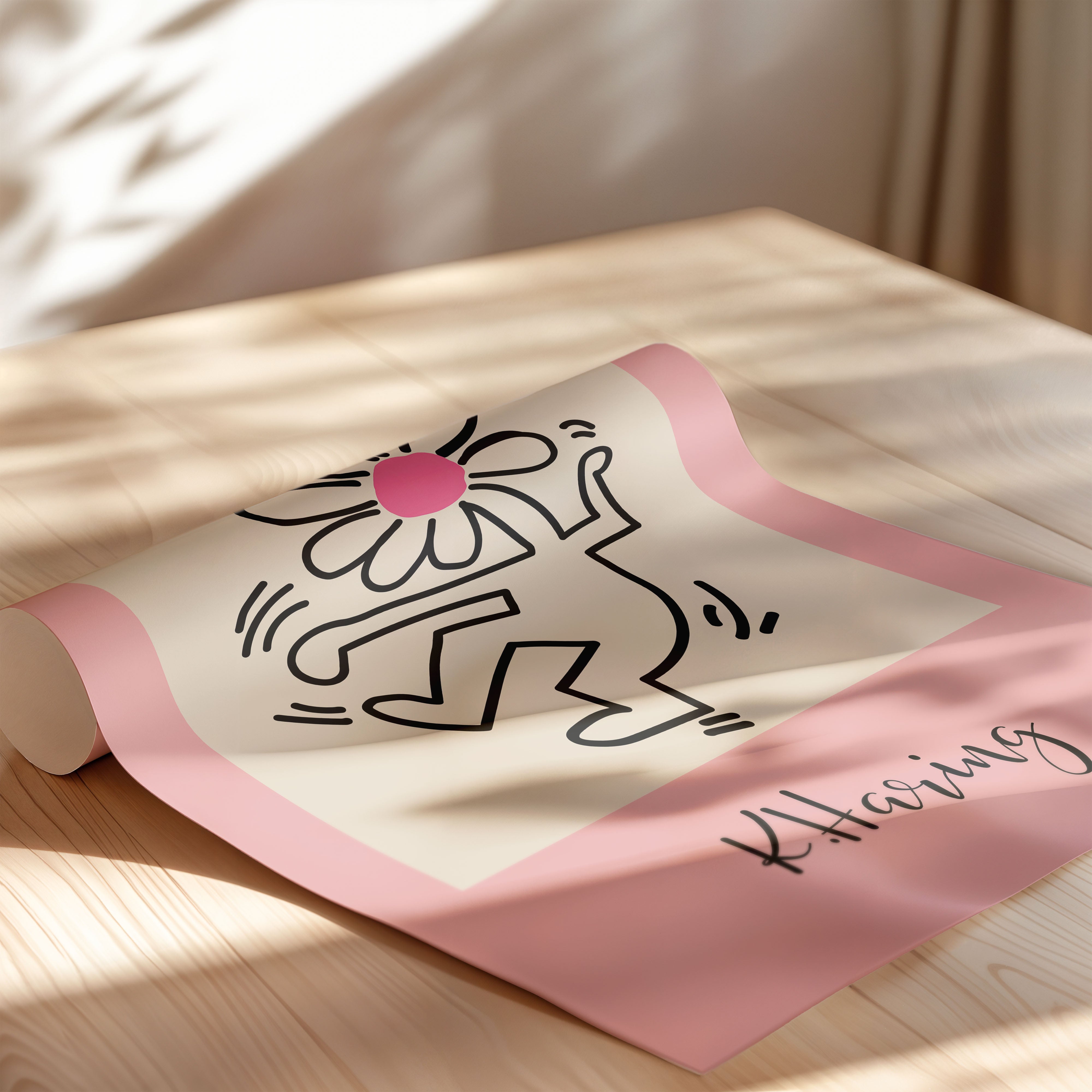 Dancing Flower Figure – Pink Art Poster