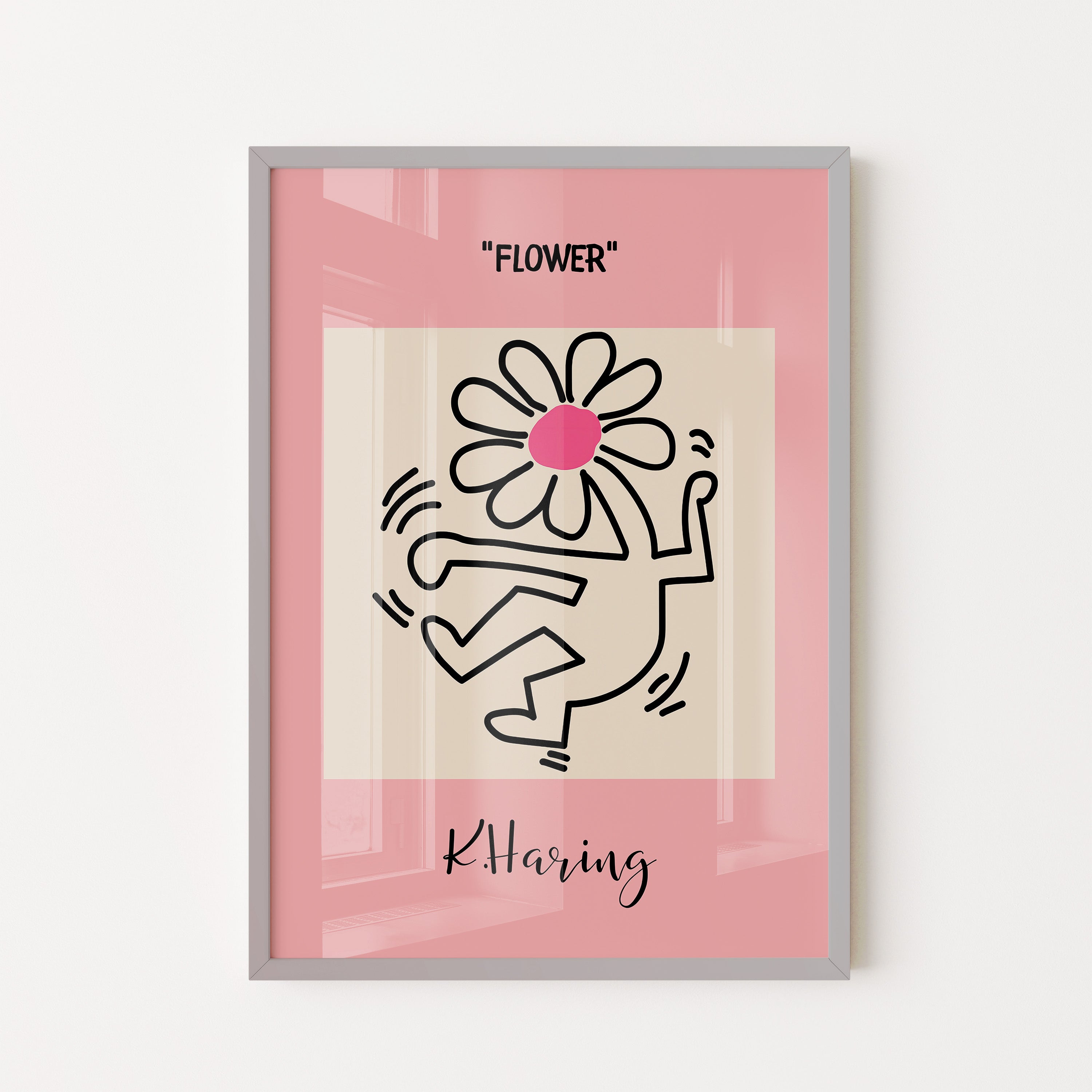 Dancing Flower Figure – Pink Art Poster