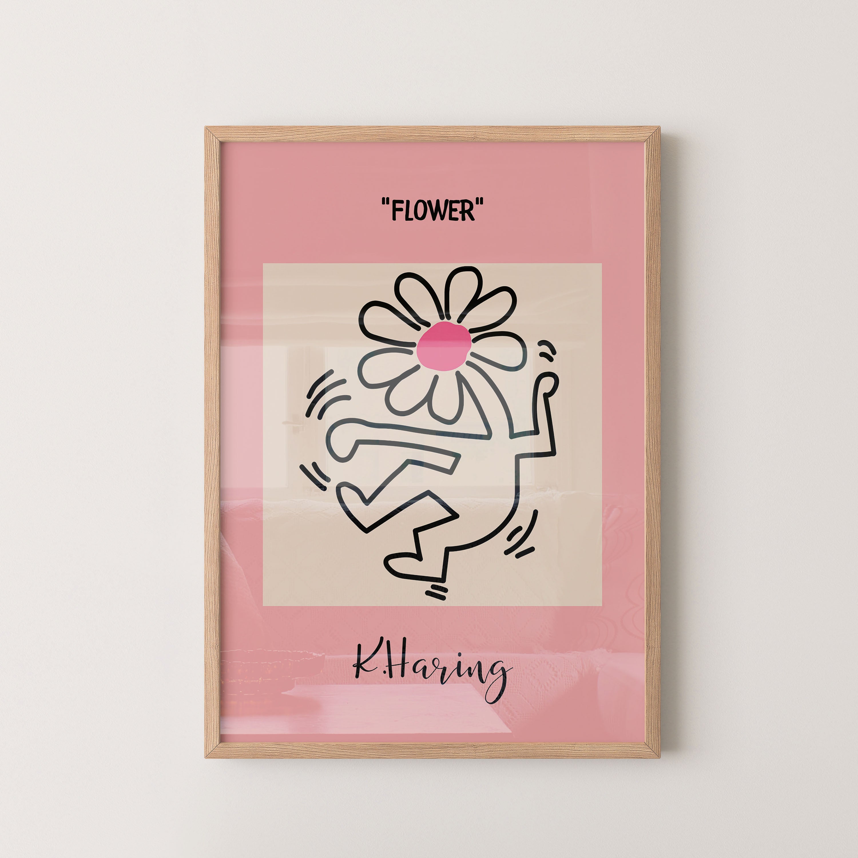 Dancing Flower Figure – Pink Art Poster
